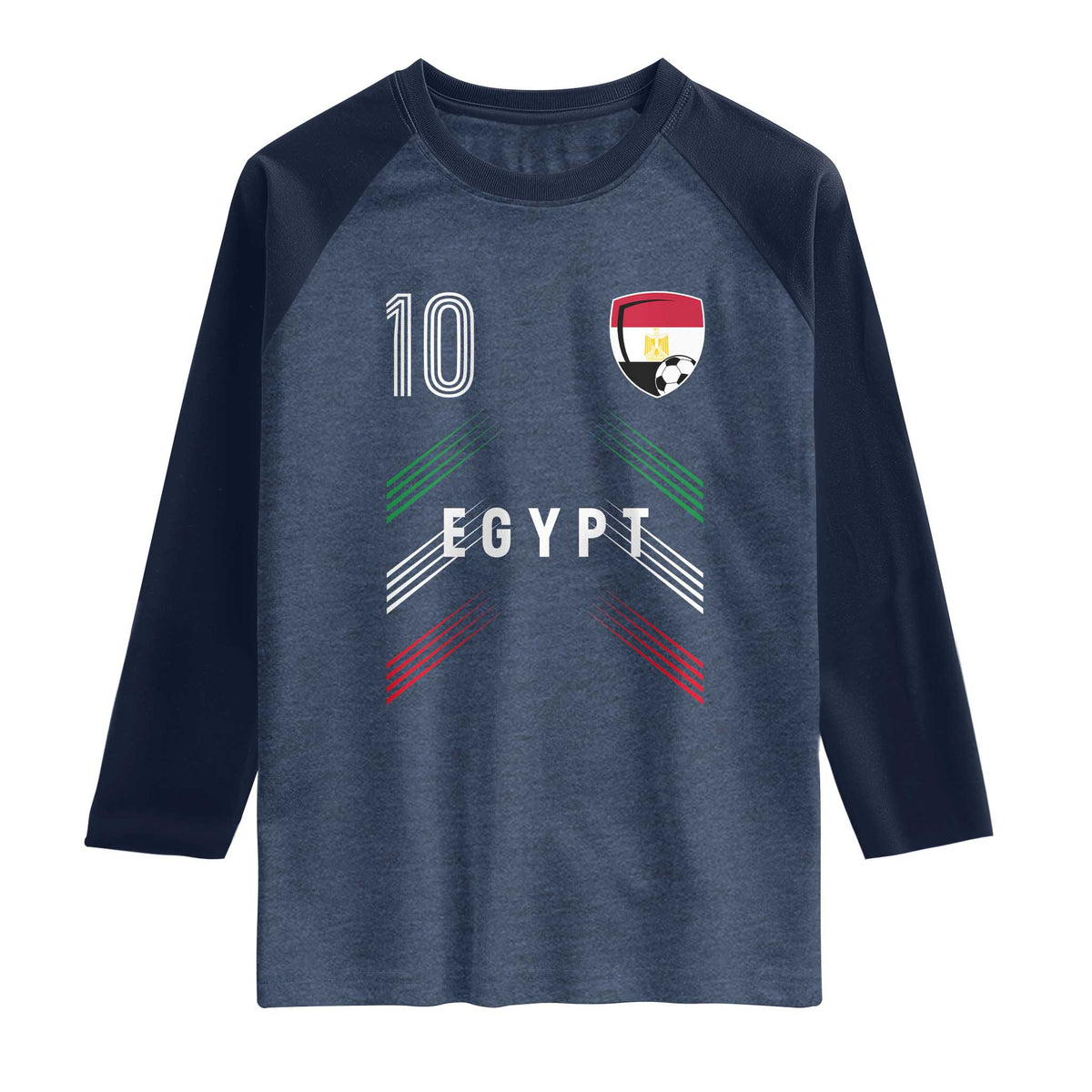 Egypt Soccer Sports Graphic Number 10 Jersey Style Raglan Shirt Proud Egyptian Football Fans Game Day Pride