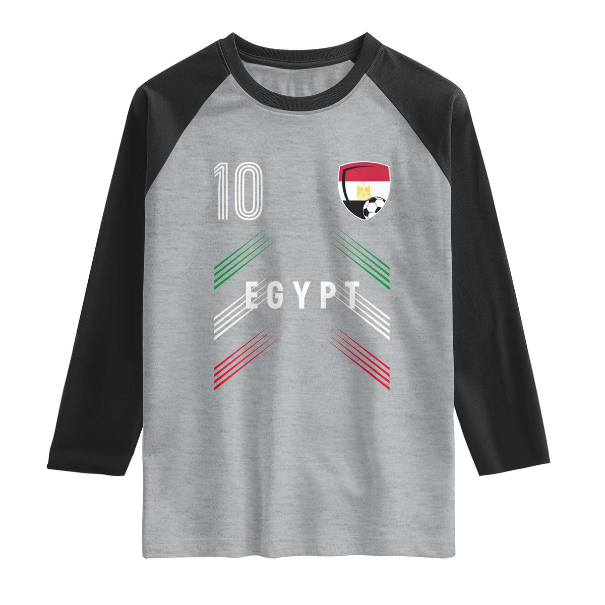 Egypt Soccer Sports Graphic Number 10 Jersey Style Raglan Shirt Proud Egyptian Football Fans Game Day Pride