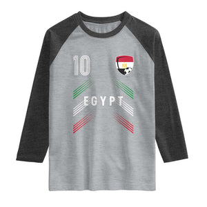 Egypt Soccer Sports Graphic Number 10 Jersey Style Raglan Shirt Proud Egyptian Football Fans Game Day Pride