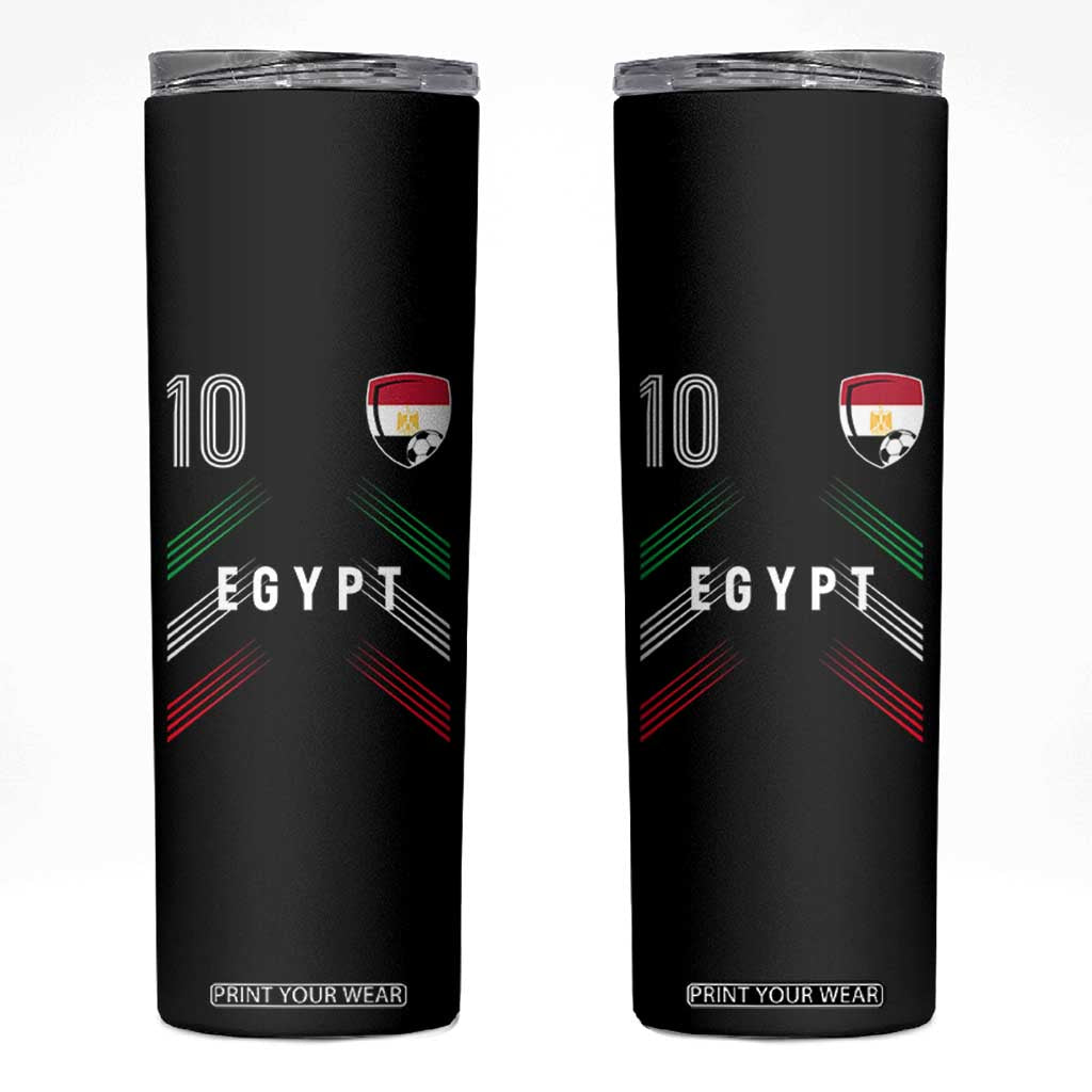 Egypt Soccer Sports Graphic Number 10 Jersey Style Skinny Tumbler Proud Egyptian Football Fans Game Day Pride