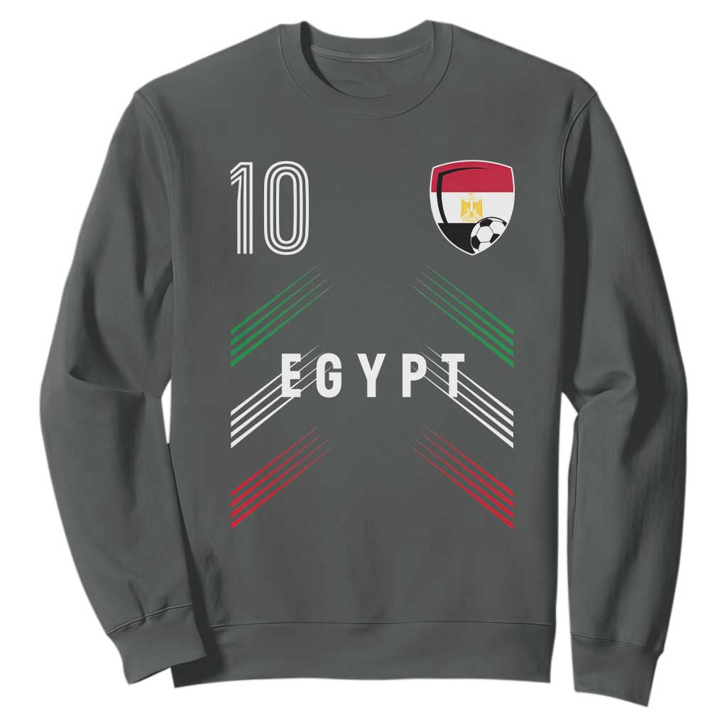 Egypt Soccer Sports Graphic Number 10 Jersey Style Sweatshirt Proud Egyptian Football Fans Game Day Pride