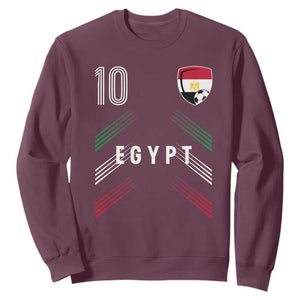Egypt Soccer Sports Graphic Number 10 Jersey Style Sweatshirt Proud Egyptian Football Fans Game Day Pride