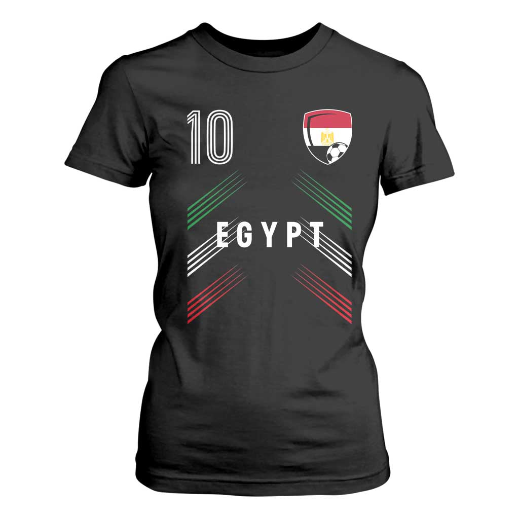 Egypt Soccer Sports Graphic Number 10 Jersey Style T Shirt For Women Proud Egyptian Football Fans Game Day Pride TS02 Black Print Your Wear