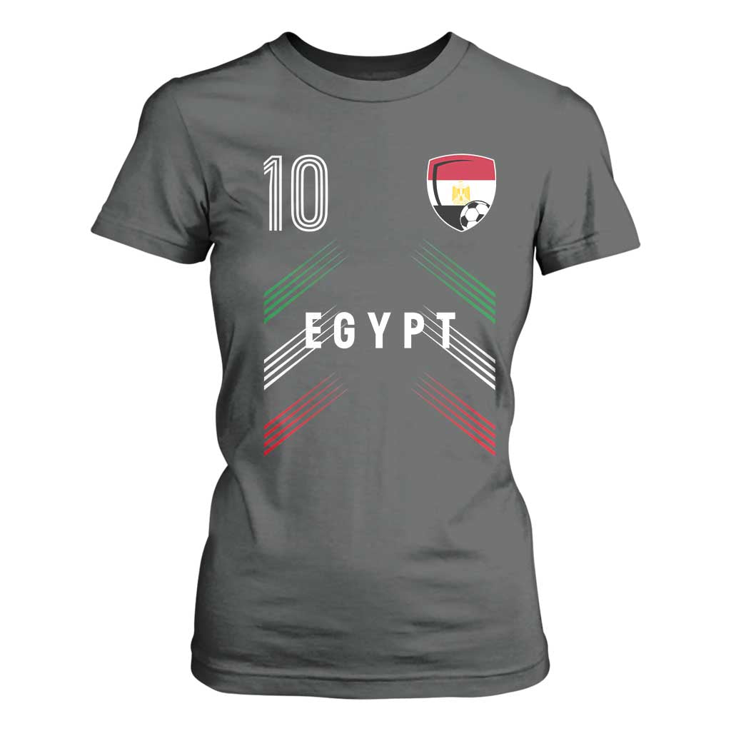 Egypt Soccer Sports Graphic Number 10 Jersey Style T Shirt For Women Proud Egyptian Football Fans Game Day Pride