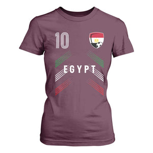 Egypt Soccer Sports Graphic Number 10 Jersey Style T Shirt For Women Proud Egyptian Football Fans Game Day Pride
