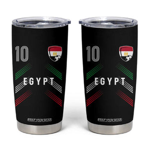 Egypt Soccer Sports Graphic Number 10 Jersey Style Tumbler Cup Proud Egyptian Football Fans Game Day Pride