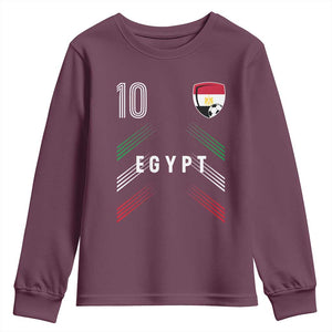Egypt Soccer Sports Graphic Number 10 Jersey Style Youth Sweatshirt Proud Egyptian Football Fans Game Day Pride