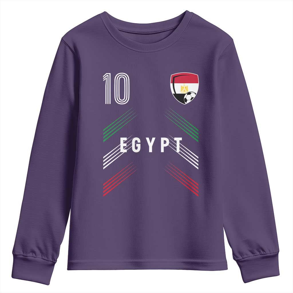 Egypt Soccer Sports Graphic Number 10 Jersey Style Youth Sweatshirt Proud Egyptian Football Fans Game Day Pride