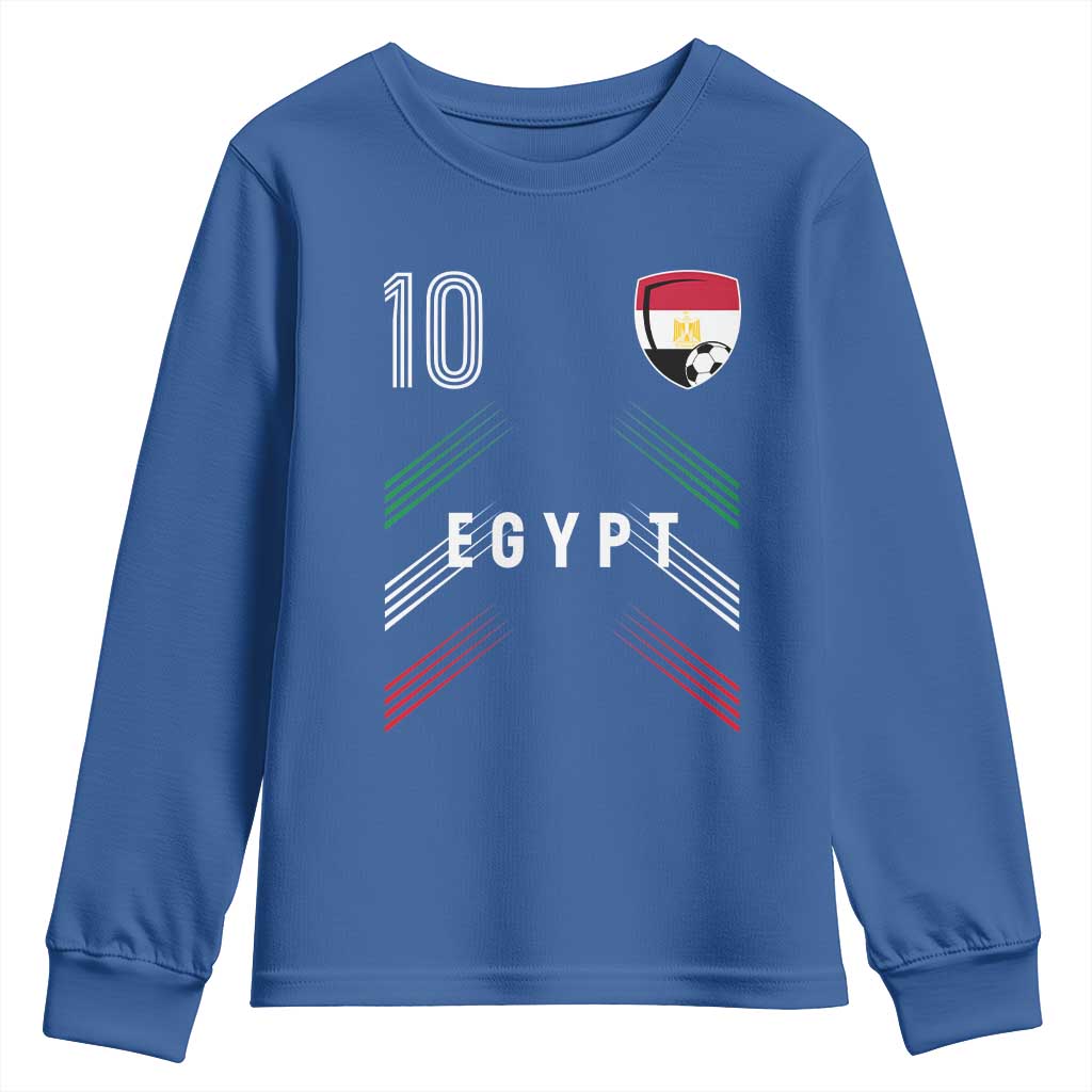 Egypt Soccer Sports Graphic Number 10 Jersey Style Youth Sweatshirt Proud Egyptian Football Fans Game Day Pride
