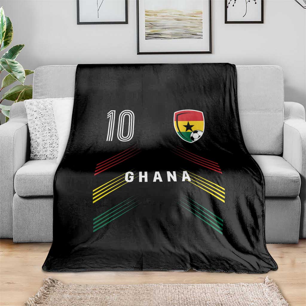 Ghana Soccer Sports Graphic Number 10 Jersey Style Throw Blanket Proud Ghanaian Football Fans Game Day Pride