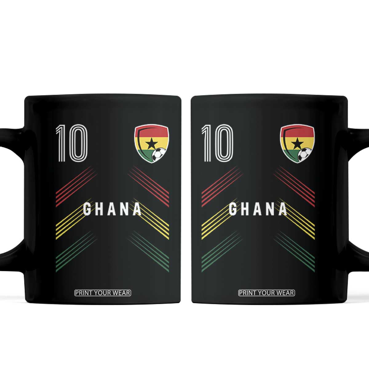 Ghana Soccer Sports Graphic Number 10 Jersey Style Coffee Mug Proud Ghanaian Football Fans Game Day Pride