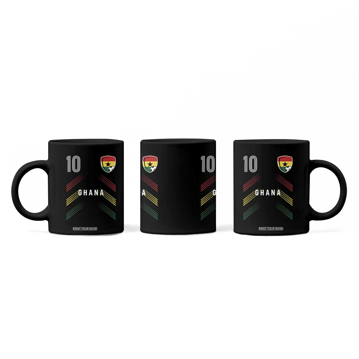 Ghana Soccer Sports Graphic Number 10 Jersey Style Coffee Mug Proud Ghanaian Football Fans Game Day Pride