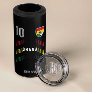 Ghana Soccer Sports Graphic Number 10 Jersey Style 4 in 1 Can Cooler Tumbler Proud Ghanaian Football Fans Game Day Pride