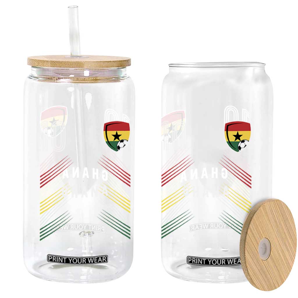 Ghana Soccer Sports Graphic Number 10 Jersey Style Glass Can Proud Ghanaian Football Fans Game Day Pride