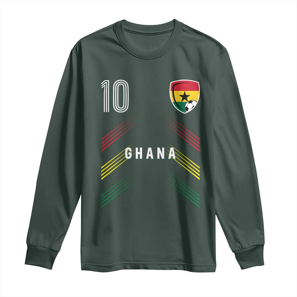 Ghana Soccer Sports Graphic Number 10 Jersey Style Long Sleeve Shirt Proud Ghanaian Football Fans Game Day Pride