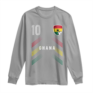 Ghana Soccer Sports Graphic Number 10 Jersey Style Long Sleeve Shirt Proud Ghanaian Football Fans Game Day Pride