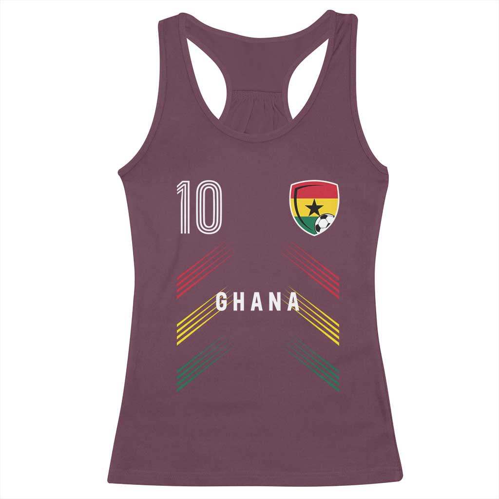 Ghana Soccer Sports Graphic Number 10 Jersey Style Racerback Tank Top Proud Ghanaian Football Fans Game Day Pride