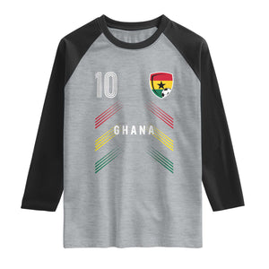 Ghana Soccer Sports Graphic Number 10 Jersey Style Raglan Shirt Proud Ghanaian Football Fans Game Day Pride