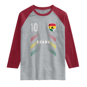 Ghana Soccer Sports Graphic Number 10 Jersey Style Raglan Shirt Proud Ghanaian Football Fans Game Day Pride