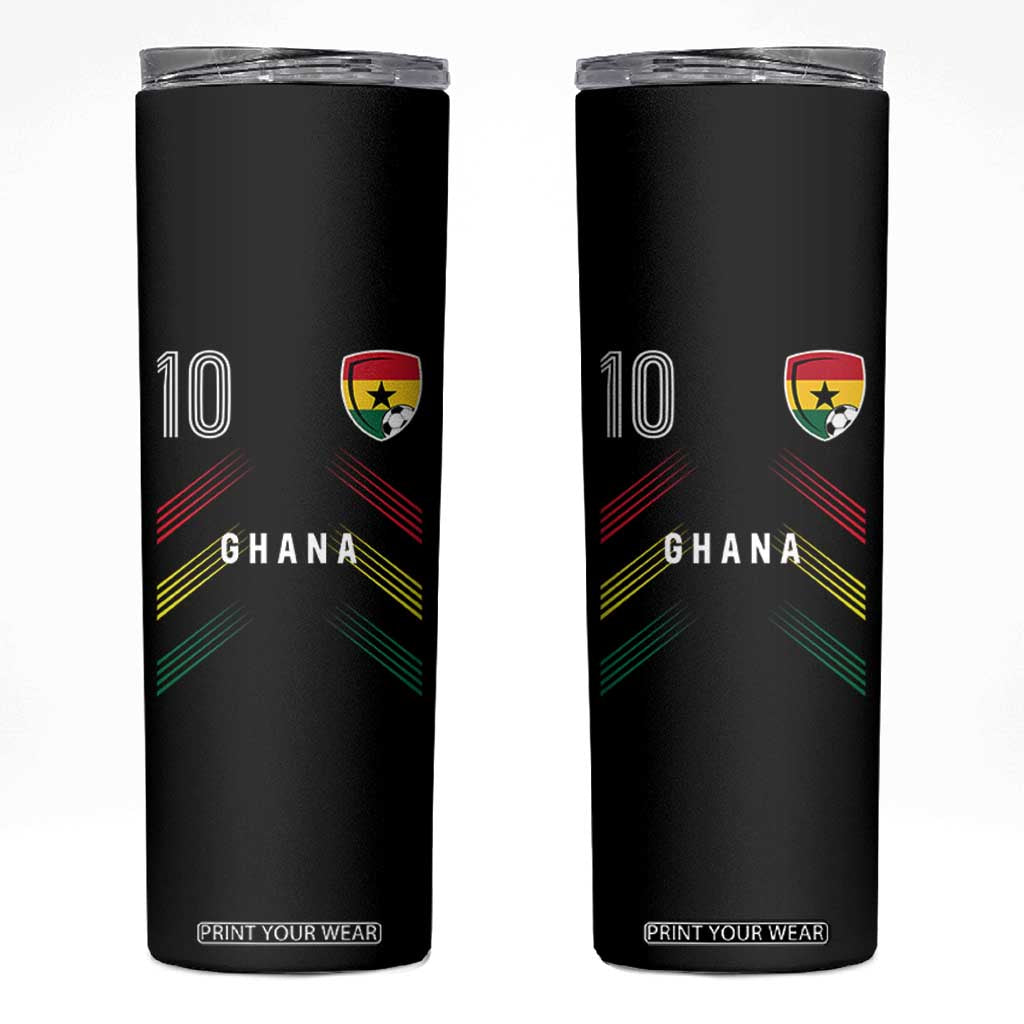 Ghana Soccer Sports Graphic Number 10 Jersey Style Skinny Tumbler Proud Ghanaian Football Fans Game Day Pride