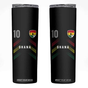 Ghana Soccer Sports Graphic Number 10 Jersey Style Skinny Tumbler Proud Ghanaian Football Fans Game Day Pride