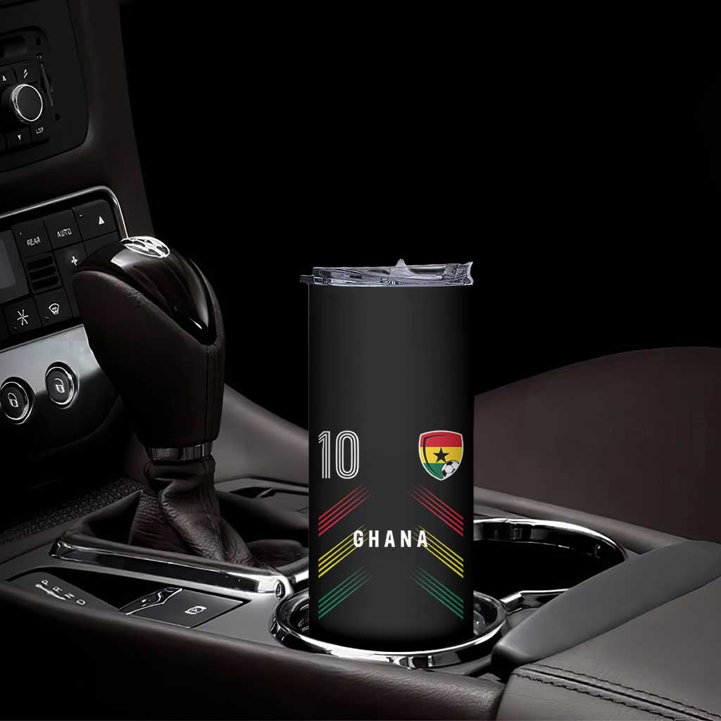 Ghana Soccer Sports Graphic Number 10 Jersey Style Skinny Tumbler Proud Ghanaian Football Fans Game Day Pride