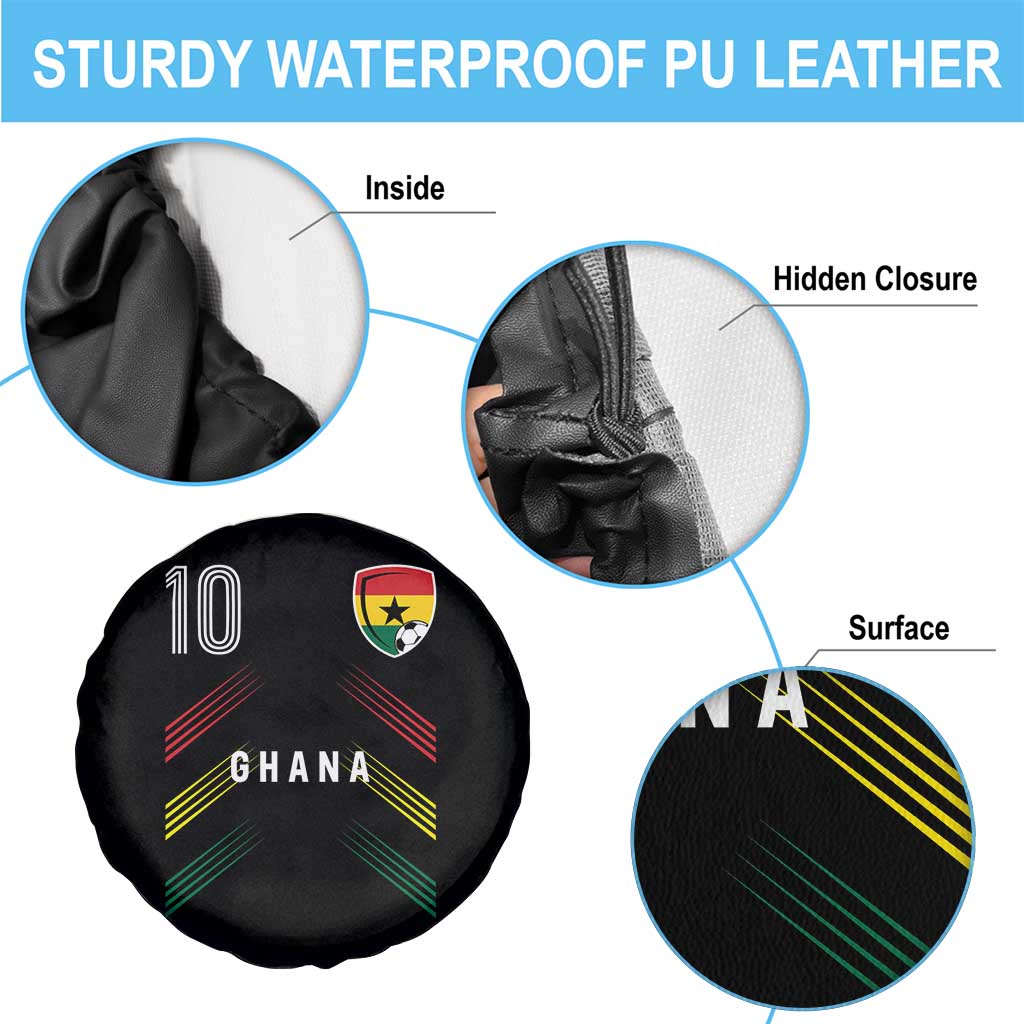 Ghana Soccer Sports Graphic Number 10 Jersey Style Spare Tire Cover Proud Ghanaian Football Fans Game Day Pride