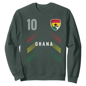 Ghana Soccer Sports Graphic Number 10 Jersey Style Sweatshirt Proud Ghanaian Football Fans Game Day Pride