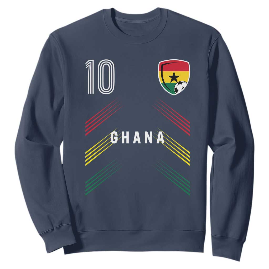 Ghana Soccer Sports Graphic Number 10 Jersey Style Sweatshirt Proud Ghanaian Football Fans Game Day Pride