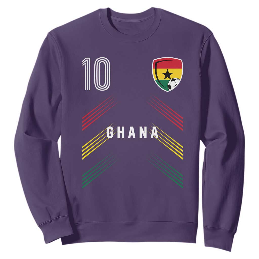 Ghana Soccer Sports Graphic Number 10 Jersey Style Sweatshirt Proud Ghanaian Football Fans Game Day Pride