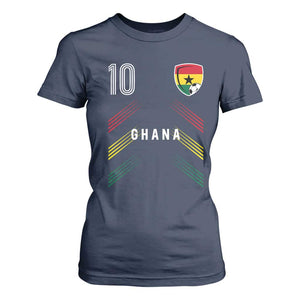 Ghana Soccer Sports Graphic Number 10 Jersey Style T Shirt For Women Proud Ghanaian Football Fans Game Day Pride