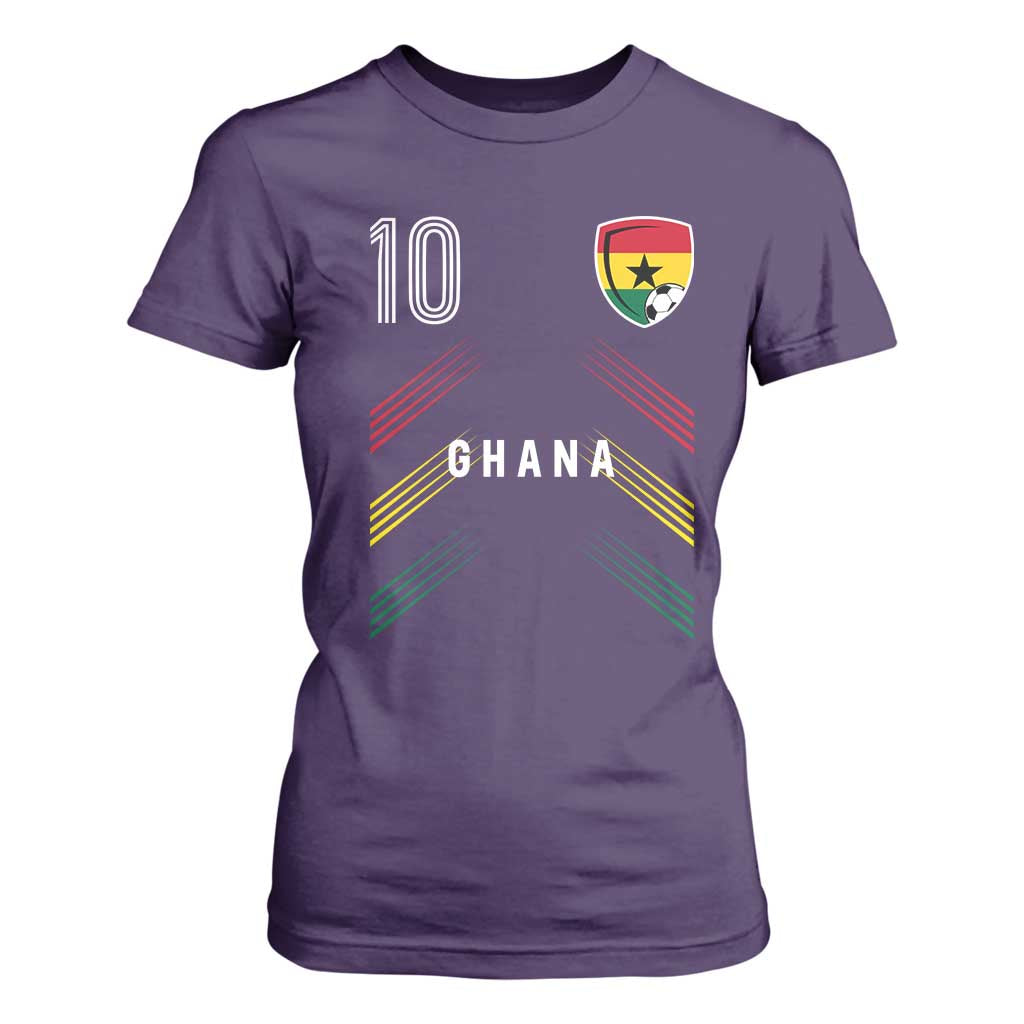Ghana Soccer Sports Graphic Number 10 Jersey Style T Shirt For Women Proud Ghanaian Football Fans Game Day Pride