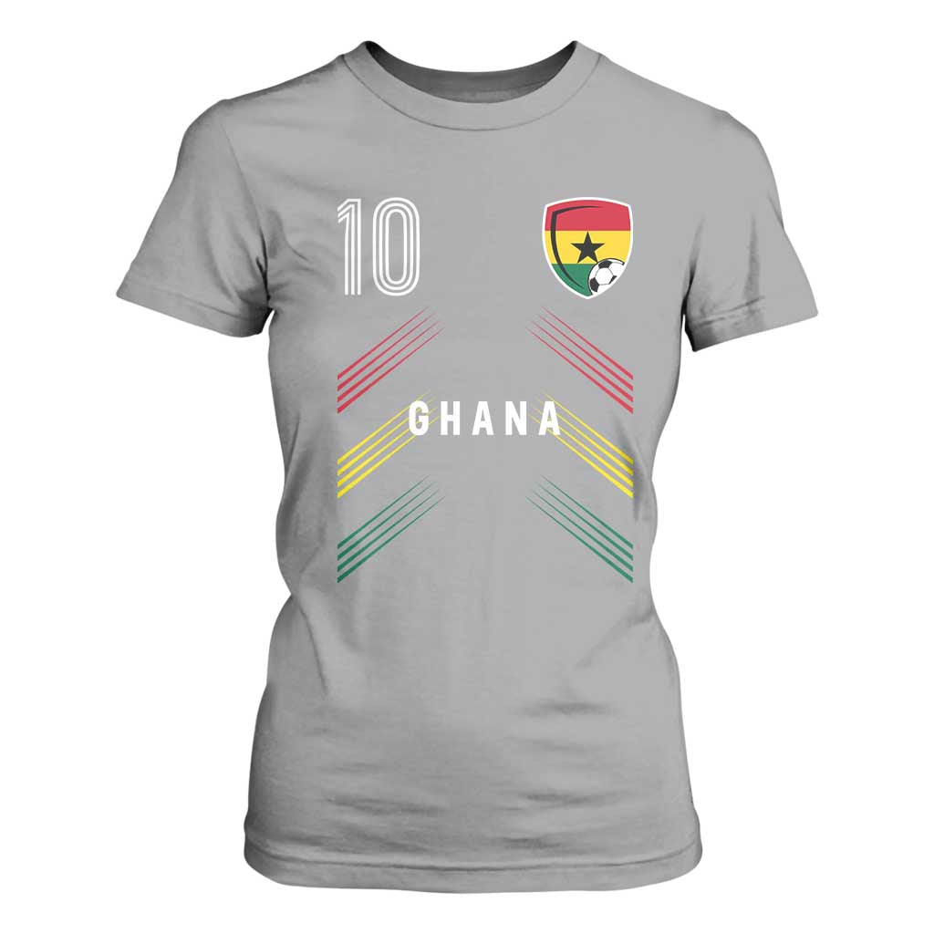 Ghana Soccer Sports Graphic Number 10 Jersey Style T Shirt For Women Proud Ghanaian Football Fans Game Day Pride