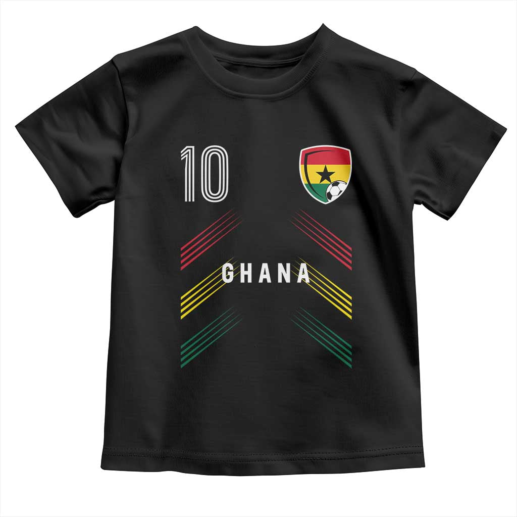 Ghana Soccer Sports Graphic Number 10 Jersey Style Toddler T Shirt Proud Ghanaian Football Fans Game Day Pride