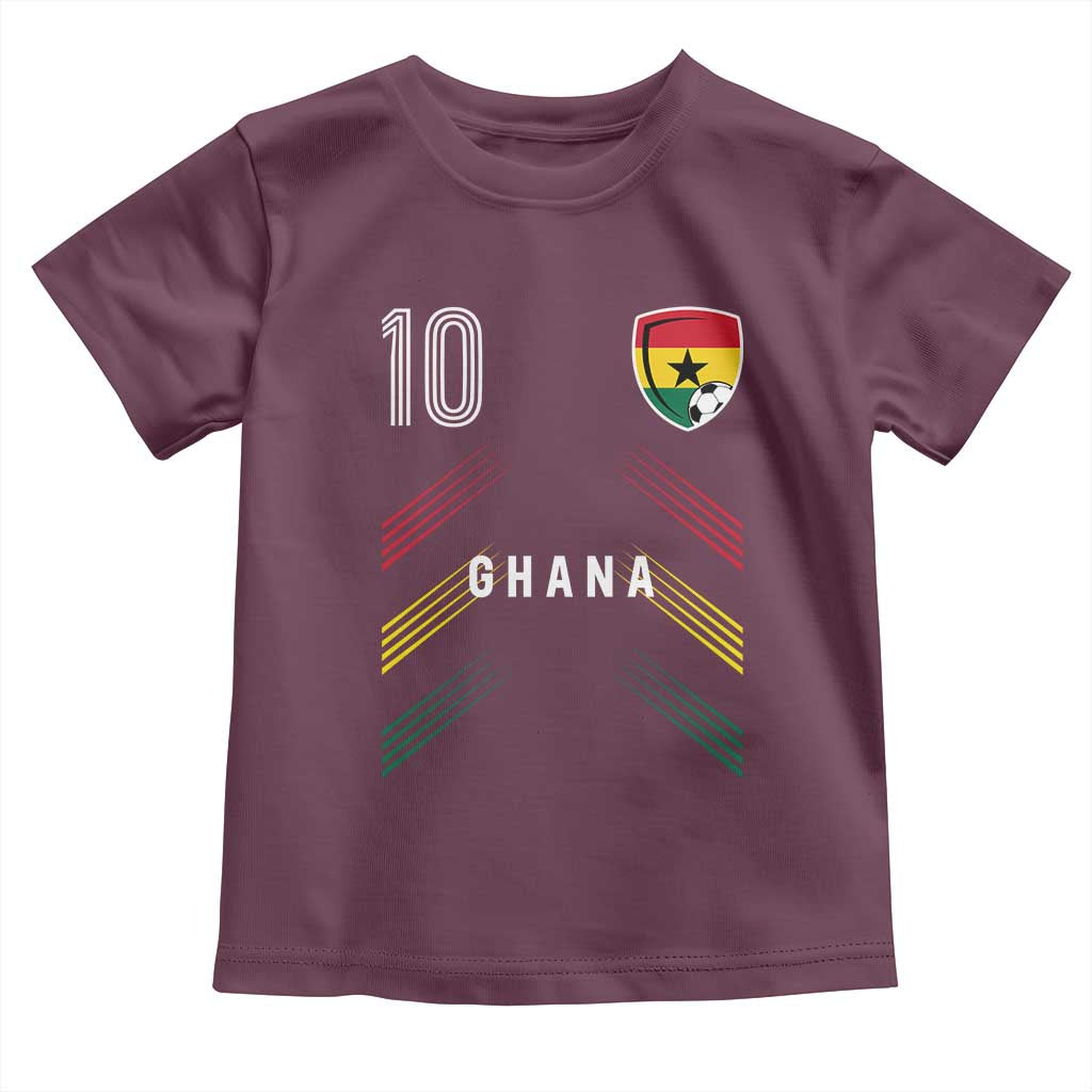 Ghana Soccer Sports Graphic Number 10 Jersey Style Toddler T Shirt Proud Ghanaian Football Fans Game Day Pride