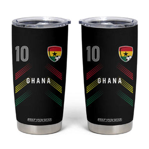 Ghana Soccer Sports Graphic Number 10 Jersey Style Tumbler Cup Proud Ghanaian Football Fans Game Day Pride