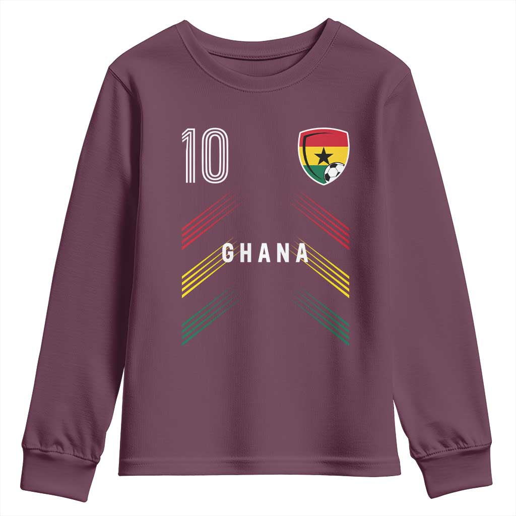 Ghana Soccer Sports Graphic Number 10 Jersey Style Youth Sweatshirt Proud Ghanaian Football Fans Game Day Pride