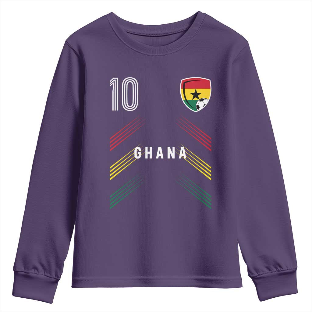 Ghana Soccer Sports Graphic Number 10 Jersey Style Youth Sweatshirt Proud Ghanaian Football Fans Game Day Pride