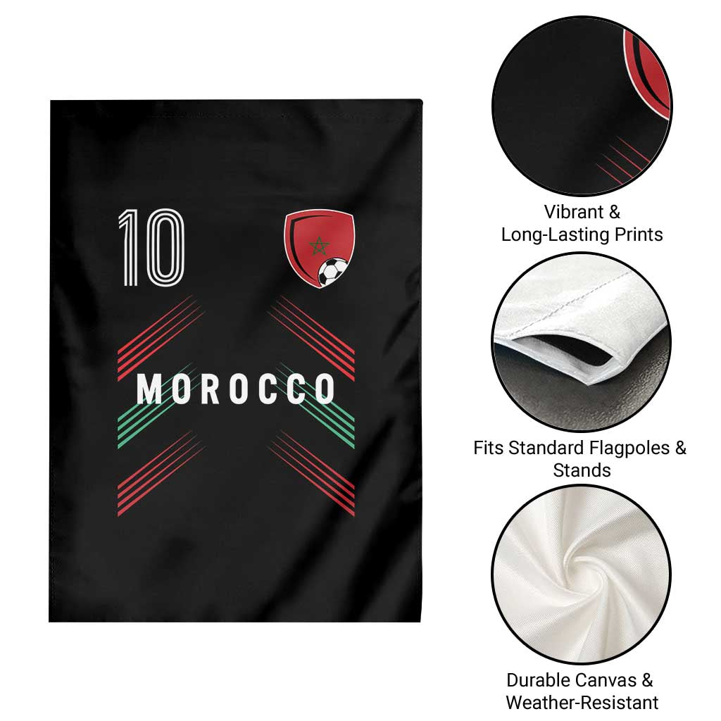 Morocco Soccer Sports Graphic Number 10 Jersey Style Garden Flag Proud Moroccan Football Fans Game Day Maghreb Pride