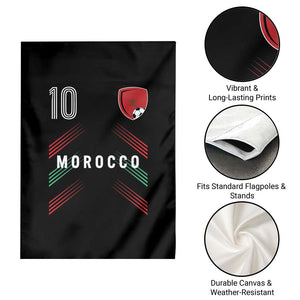 Morocco Soccer Sports Graphic Number 10 Jersey Style Garden Flag Proud Moroccan Football Fans Game Day Maghreb Pride
