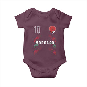 Morocco Soccer Sports Graphic Number 10 Jersey Style Baby Onesie Proud Moroccan Football Fans Game Day Maghreb Pride