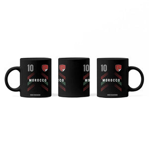 Morocco Soccer Sports Graphic Number 10 Jersey Style Coffee Mug Proud Moroccan Football Fans Game Day Maghreb Pride
