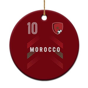 Morocco Soccer Sports Graphic Number 10 Jersey Style Ceramic Ornament Proud Moroccan Football Fans Game Day Maghreb Pride