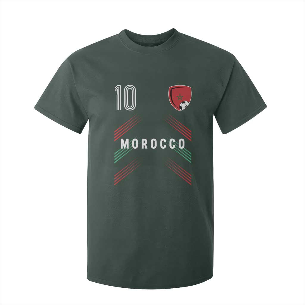 Morocco Soccer Sports Graphic Number 10 Jersey Style T Shirt For Kid Proud Moroccan Football Fans Game Day Maghreb Pride