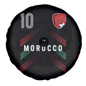 Morocco Soccer Sports Graphic Number 10 Jersey Style Spare Tire Cover Proud Moroccan Football Fans Game Day Maghreb Pride