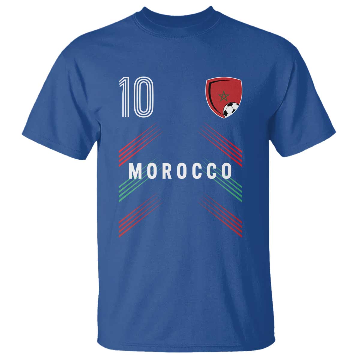 Morocco Soccer Sports Graphic Number 10 Jersey Style T Shirt Proud Moroccan Football Fans Game Day Maghreb Pride