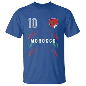 Morocco Soccer Sports Graphic Number 10 Jersey Style T Shirt Proud Moroccan Football Fans Game Day Maghreb Pride