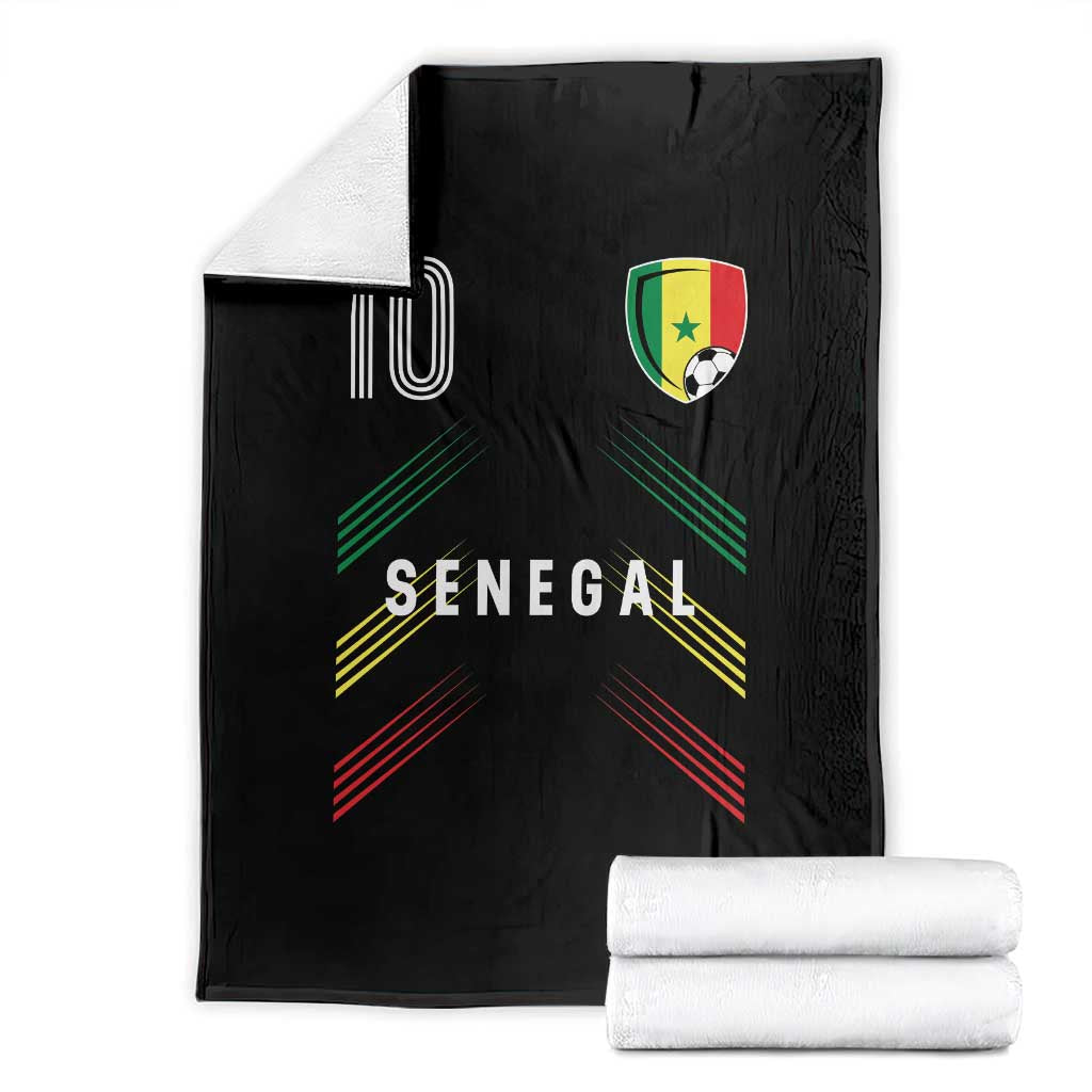 Senegal Soccer Sports Graphic Number 10 Jersey Style Throw Blanket Proud Senegalese Football Fans Game Day Pride