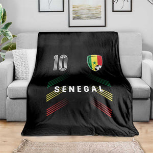 Senegal Soccer Sports Graphic Number 10 Jersey Style Throw Blanket Proud Senegalese Football Fans Game Day Pride
