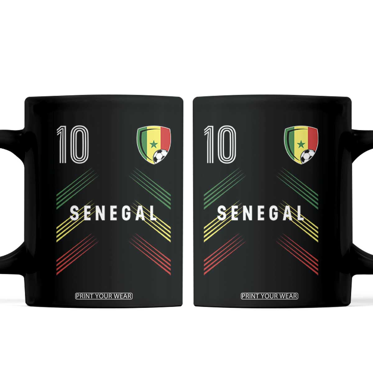Senegal Soccer Sports Graphic Number 10 Jersey Style Coffee Mug Proud Senegalese Football Fans Game Day Pride
